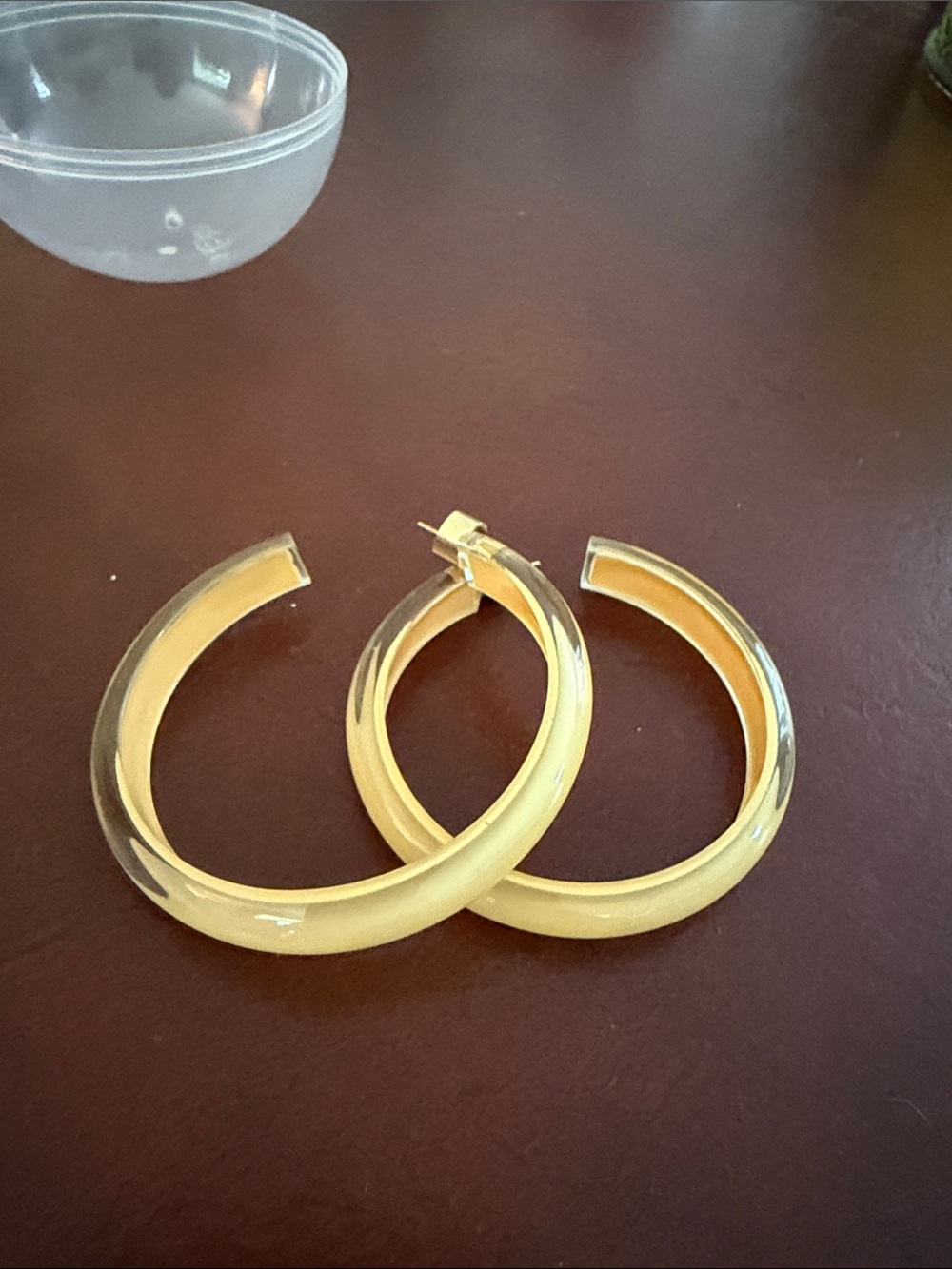 Classic Yellow Gold-Tone Hoop Earrings for Women